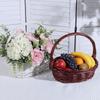 Oval Handhold Weaving Basket With Handle Braided Basket Retro Basket with Handle  Candy Snack