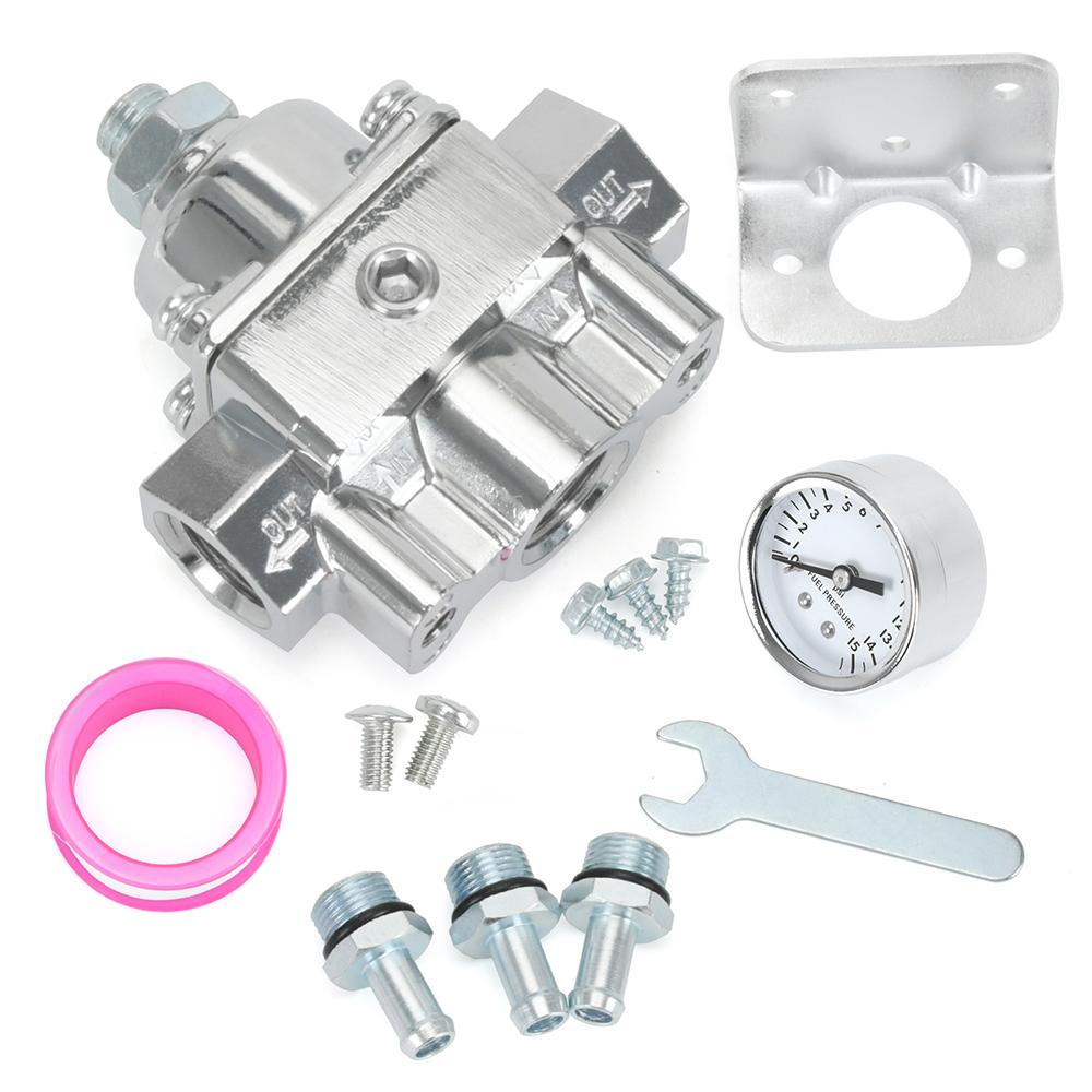 12-804 & 12-803 Upgrade Adjustable Fuel Pressure Regulator, w/ Gauge Replacement for Holley & Edelbrock carburetors