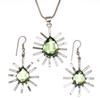 Green Amethyst Gemstone Mother's Day Jewelry Pendant Earring Set