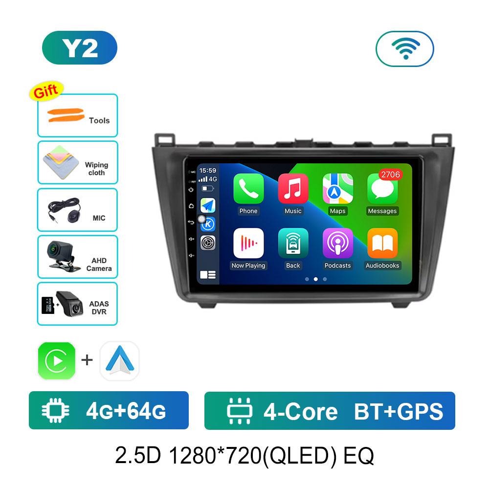 Сенсорный экран GPS-навигация для Mazda 6 II GH 2007 - 2012 Android 14 Автомобильный видео-мультимедийный проигрыватель WiFi BT DSP Стерео Автоинструменты