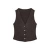 Textured Sleeveless Cardigan Vest Tops 5039277 Straight-leg Loose Comfort and Casual Pants 5039278