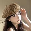 Summer Weave Cap Handmade Painter Hat Fashion Straw Beret  Girls