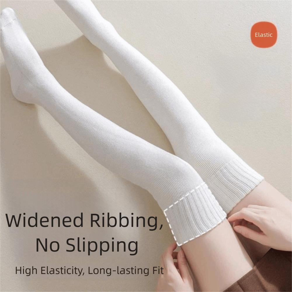 1 Pair Solid Color Women's Socks Thicken Over-Knee Socks Warm Thick Stockings Autumn and Winter