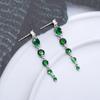 Women's Full Zircon Tassel Earrings Dangle Green Vintage Style Luxury Wedding Jewelry Christmas Valentine's Day Gift Accessories