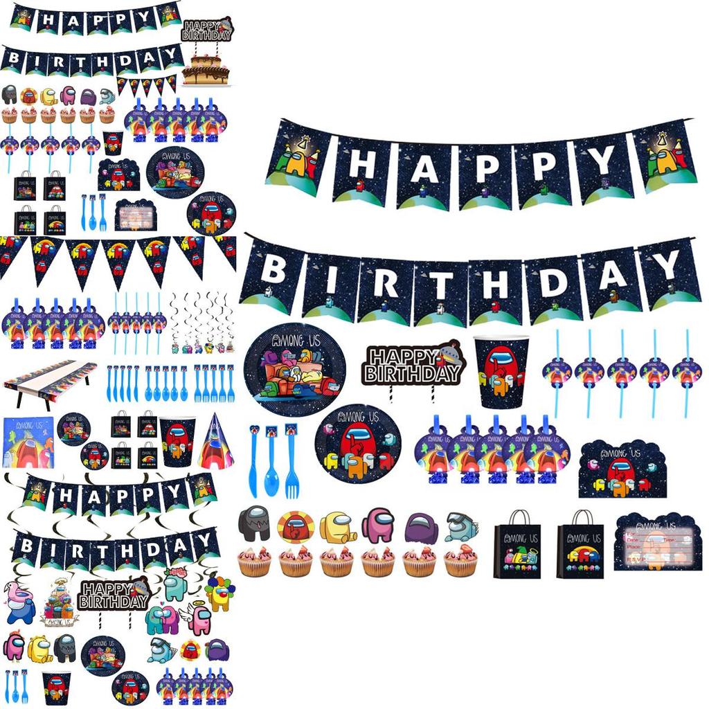 Вечеринка День рождения Тематические принадлежности Украшение Детская тарелка Скатерть Баннер