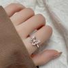 Hollow-Out Micro-Set Sparkling Diamond Butterfly Ring Female Retro Early Autumn Elf Index Finger Ring French Gentle