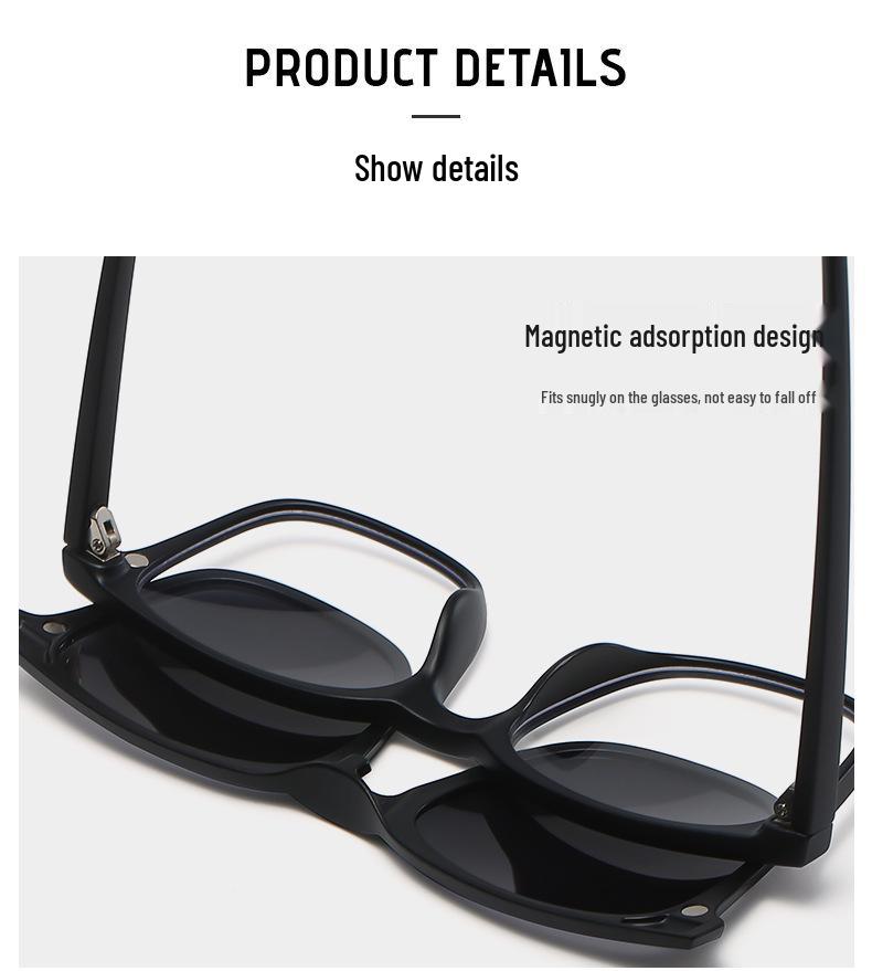 2024 Магнитный поляризованный набор солнцезащитных очков-клипс для мужчин и женщин - Модные очки для вождения