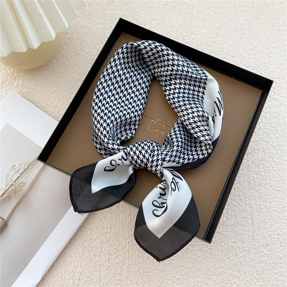 53CM Silk Scarf Small Square Scarf Versatile For Women Spring And Autumn Thin Design Fashionable And Stylish Decorative Scarf Professional Flight