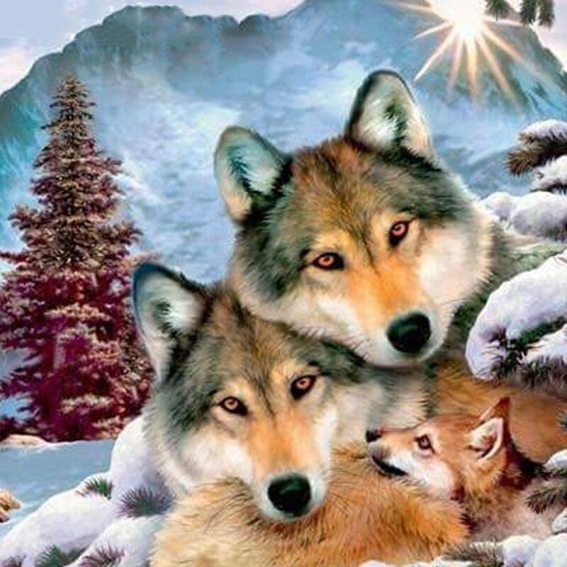 Новый 5D DIY алмазная живопись волк Алмазная вышивка животные пейзажи вышивка крестиком полная круглая дрель домашний декор ручной подарок