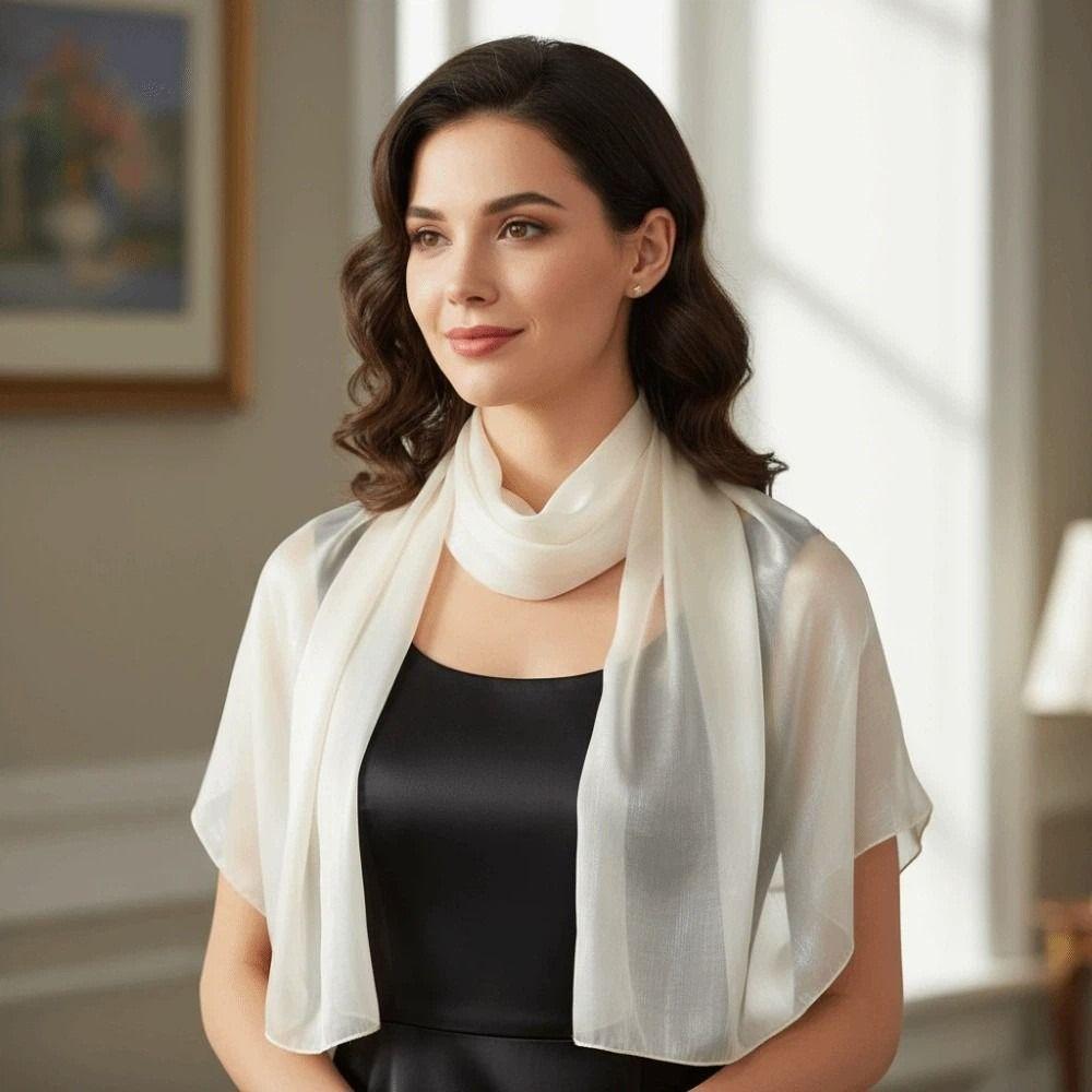 Long Chiffon Hijab Scarf Breathable Thin Large Shawl Sweet Smooth Silk Headscarf Women