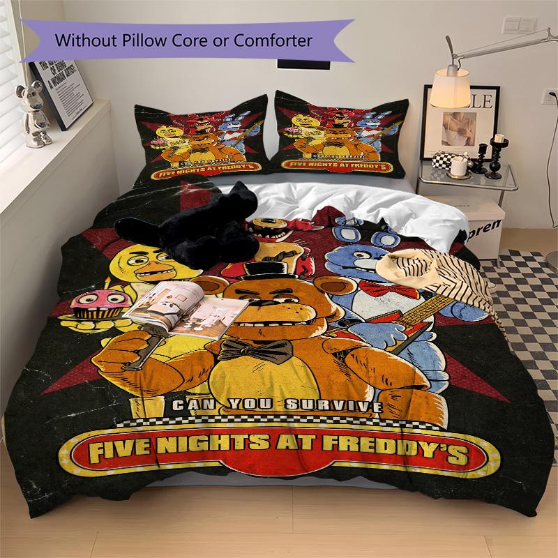 Fnaf Horror Bedding 3 Piece Set Hd Print Duvet Cover Pillowcases For Teens Adult Bedroom Decoration Christmas Gift C9211967