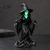 Desktop Mantel Display Faceless Witch Statue, Glow-in-The-Dark Ornament, Luminous Resin Unique Garden Yard Art Figurine for Halloween Table