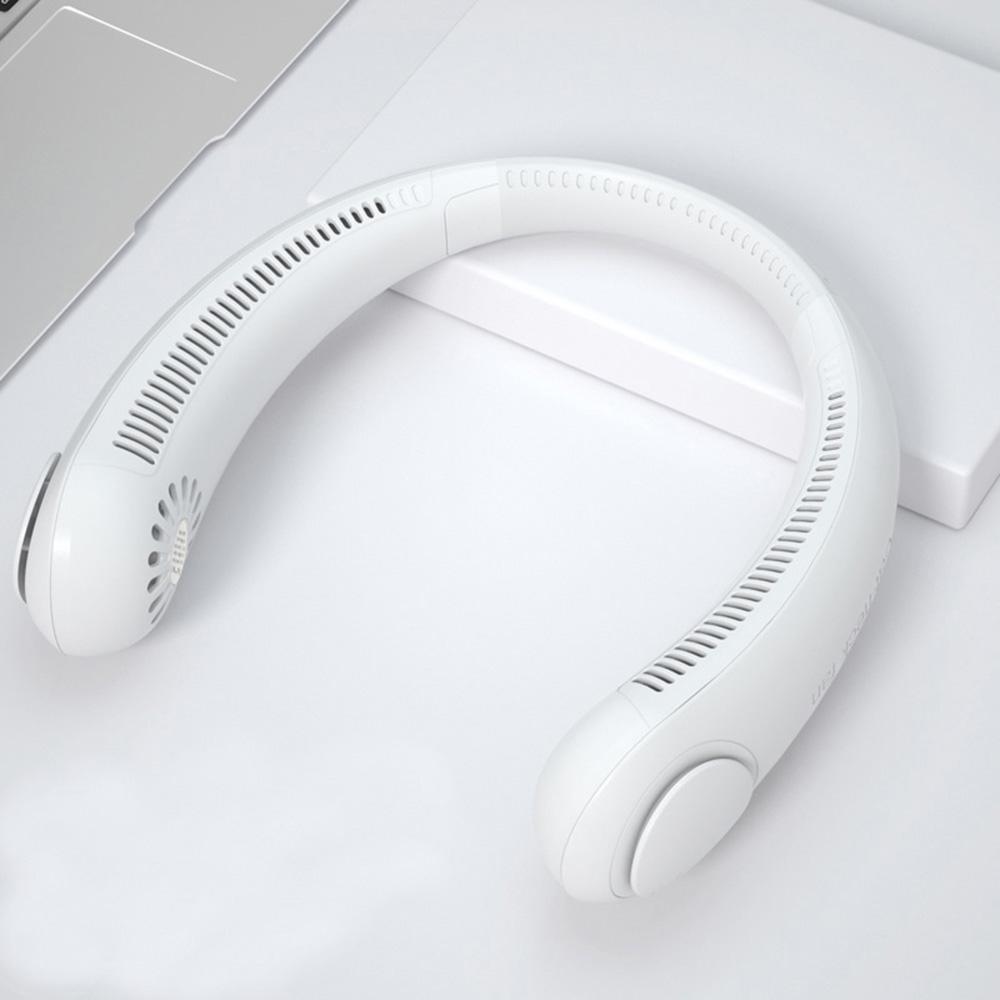USB-вентилятор без лопастей, портативный вентилятор воздушного охлаждения с 3 уровнями скорости ветра, бесшумный спортивный вентилятор для ношения на шее.