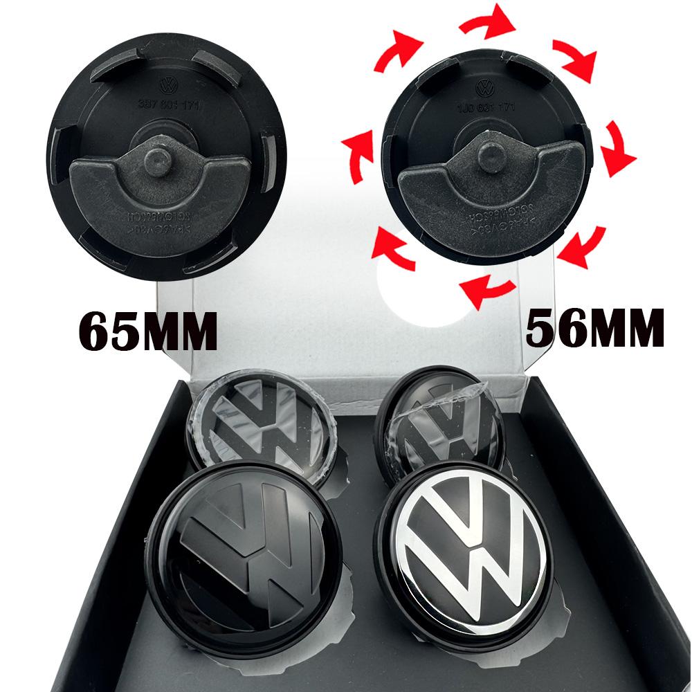 For VW For Volkswagen VW Golf 5 6 7 Passat B6 B7 B8 Tiguan Polo Jetta GTI 3B7601171 4pcs 56mm 65mm Floating Wheel Center Caps Hub Cover