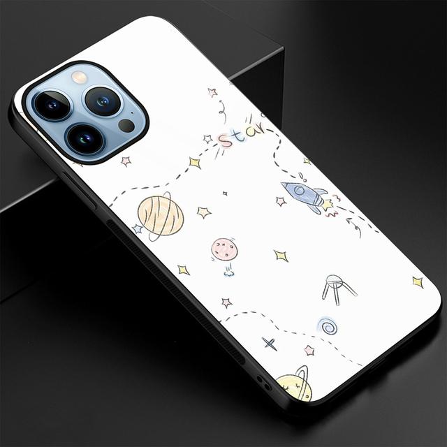 Чехол с милым астронавтом с рисунком для Iphone 14 13 12 11 Pro Max Mini Xs Xr X 7 8 6s Plus Se 2022, защитная задняя крышка из закаленного стекла