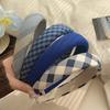 PROLY Новая Мода Весенняя Повязка Для Волос Для Женщин Синяя Клетчатая Губчатая Повязка Для Волос Девушки Классический Джинсовый Клетчатый Головной Убор Аксессуары Для Волос