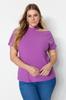 Women's Style Plus Size Purple Cut-Out Detailed Knitted Blouse