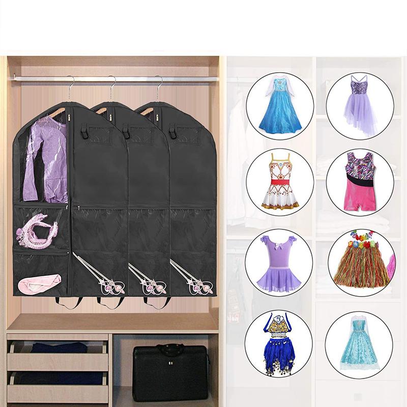 Подвесная сумка для танцевальной одежды, 40-дюймовая водонепроницаемая сумка для костюмов для путешествий, сумка для одежды с 6 карманами для танцев, спорта, катания на коньках