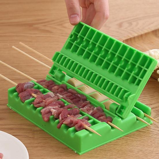 Приспособление для приготовления шашлыка для кебаба 3-в-1 с антипригарным покрытием, инструмент для приготовления кебаба для мяса, овощей, кишечника, простая в использовании ручная машина для изготовления форм для шампуров