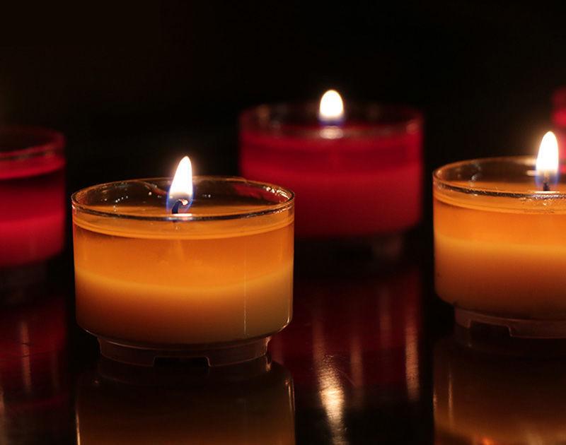 Лампада-лотос из топленого масла для подношения Будде - Доступна с длительностью горения от 1,5 до 24 часов