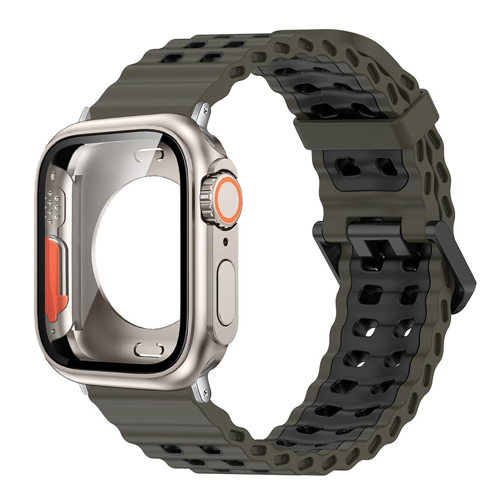Силиконовый ремешок+Смена на Ultra Case Для Apple Watch 11 10 42/46мм Защитный чехол для iwatch Серии 9 8 7 6 se54 40/41/44/45мм
