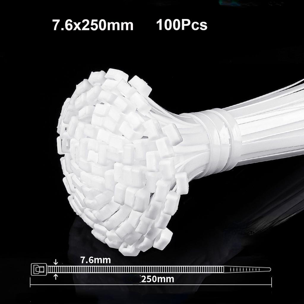 100Pcs Heavy Duty Self-locking Plastic Nylon Tie Wrap, Strong and Reliable Cable Ties