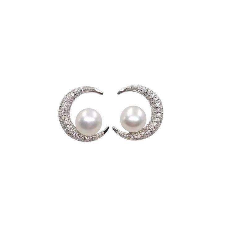Exquisite Diamond Moon Pearl Earrings: 2026 Luxury Style