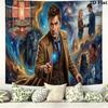 Time Travel Doctor Wall Tapestry Aesthetic Wall Hanging Printed Fabric Blanket Decorative Tapestries for Bedroom Living Room Home Decor
