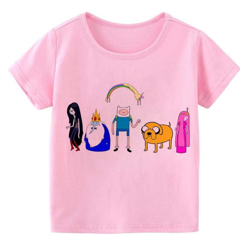 Cartoon Print Kids T-shirt Kids Anime Time Treasure Adventure Summer Funny Tees Boys/Girls Tops Baby Casual Children Clothing