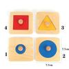 Educational Toy Sensory Tactile Puzzle Board Geometric Shape Matching Toy Knob Panel Pegboard