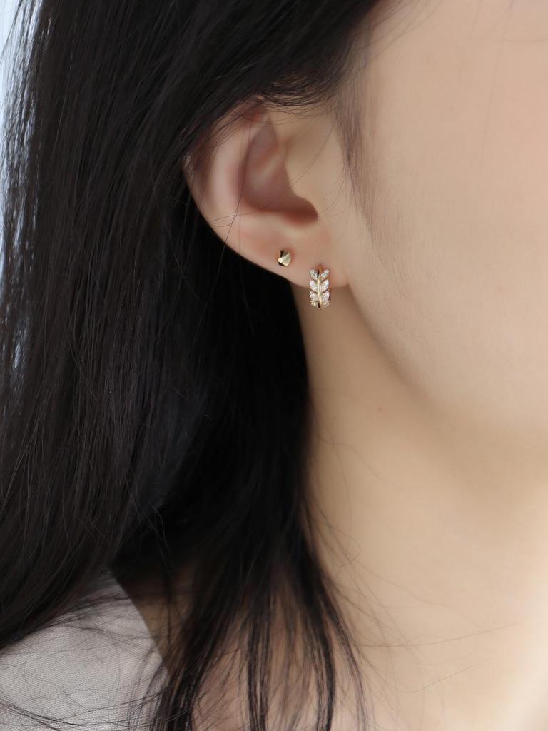 Серьги-клипсы женские из серебра S925 с покрытием 18 карат, в форме колоса пшеницы, с ароматом риса - Блестящие и изысканные