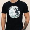 T-Shirt Herren Weißer und schwarzer Drache Motiv Baumwolle Größe S bis 5XL
