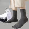Men's Spring and Autumn Warm Business Pure Cotton Boneless Anti Odor and Antibacterial Mid Top Socks