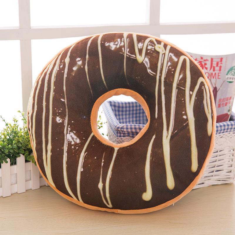 Sweet Donut Shaped Pillow Cover Only No Insert Cute Plush Sofa Decorative Cushion Case