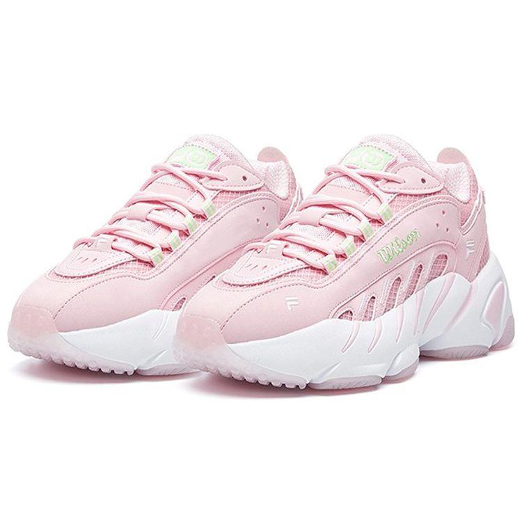 Wilson X Fila Ade Ретро Сетчатые Низкие Кроссовки для Марафона Женские кроссовки Розовый F12W031133FFT