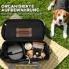 Dog Travel Bag, Waterproof Walking Bag with Multiple Pockets, Two Food Containers and Collapsible Bowl for Cat Puppy