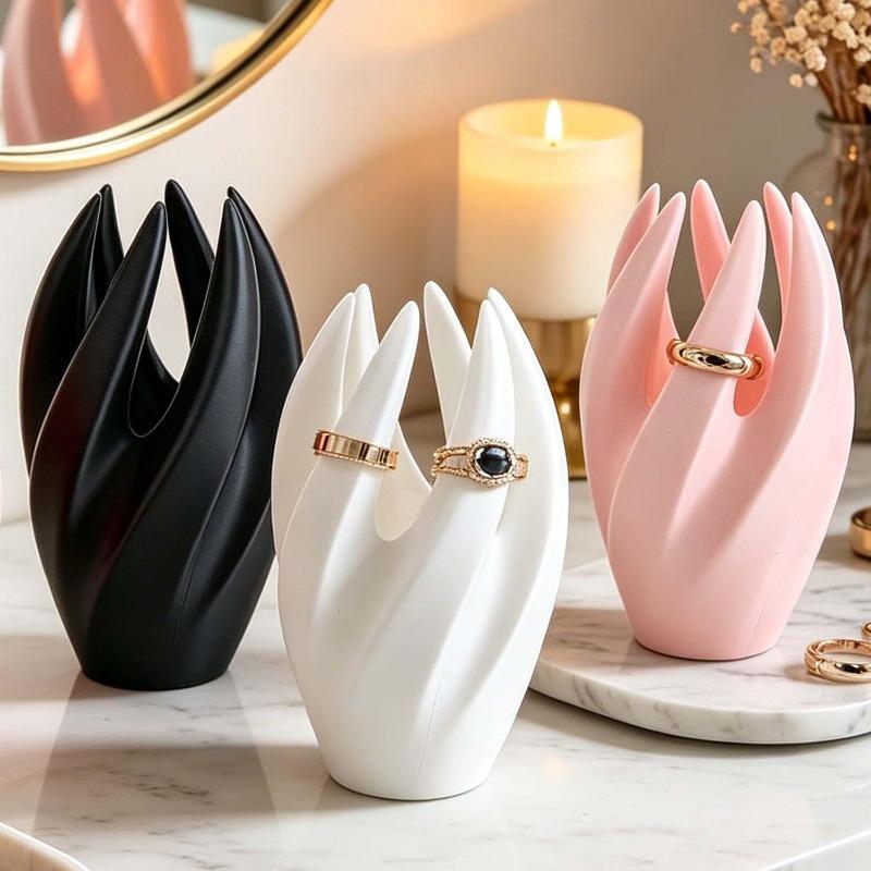 Minimalist 3D Printed Jewelry Tower Ring Holder for Earrings Rings Desktop Decoration Engagement Display Gift Valentine Birthday