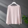 Весна 2025 Женская шелковая рубашка с длинным рукавом и круглым вырезом