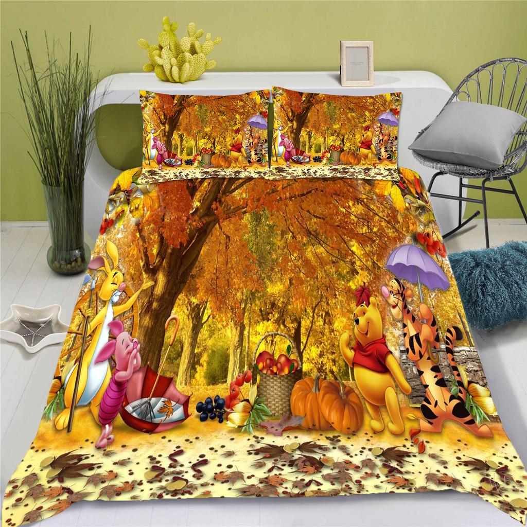 Winnie The Pooh Tigger Duvet Cover Set For 3D Children King Size Bedding Comforter Sets 100% Polyester