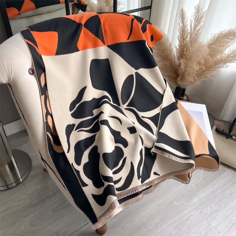 NEW Brand Warm Cashmere Poncho Shawl Scarf Luxury Print Thick Pashmina Winter Blanket Wraps Bufanda Casual Hijab Stoles Echarpe