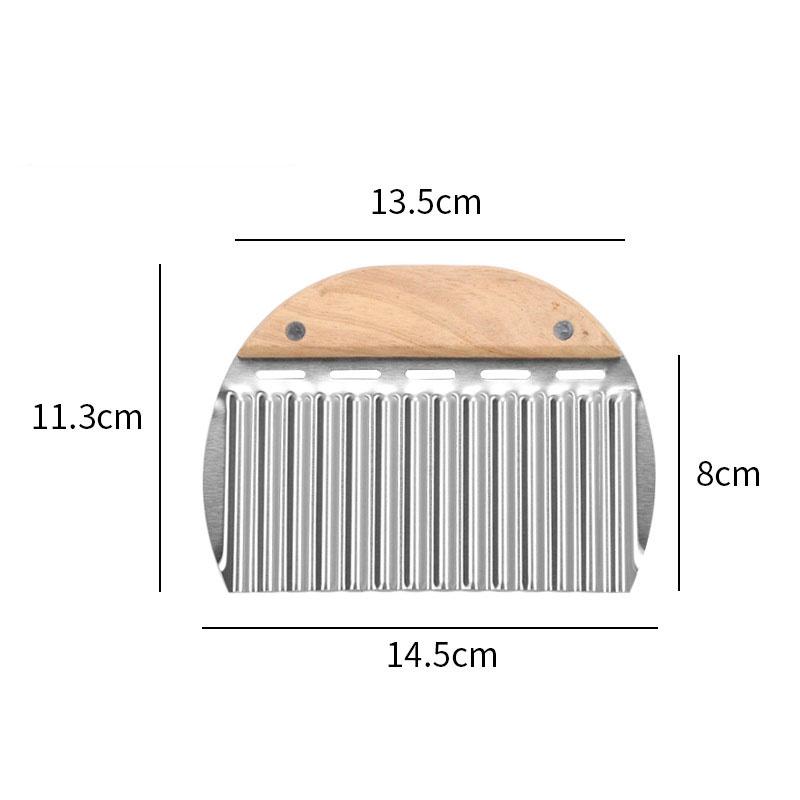 Stainless Steel Dough Scraper Kitchen Dough Bench Scraper Bread Cutter Chopper with Non-Slip Wooden Handle and Measuring Scales