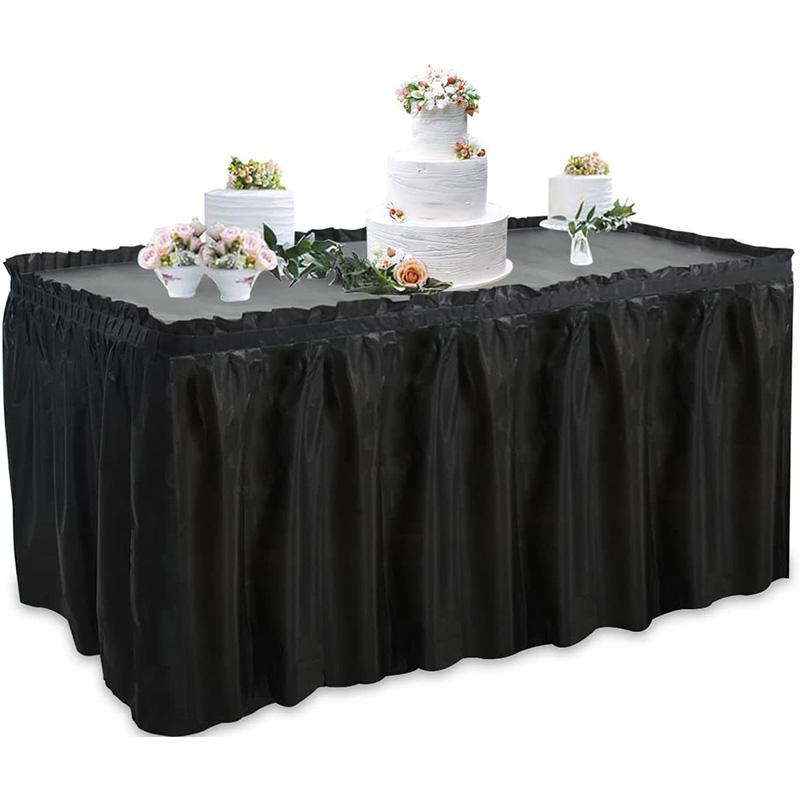 1PC Party Decor PE Table Skirt Disposable Table Cover Tablecloth Birthday Oilproof Rectangle