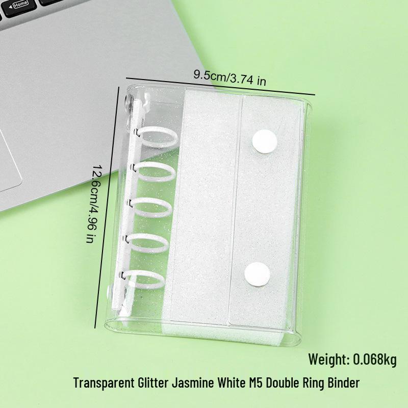 Macaron Color Tri-Fold Loose-Leaf Planner with Double-Buckle & Storage Pocket