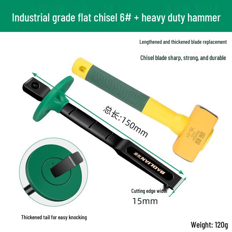Tungsten Carbide Concrete and Stone Splitter Chisel with Chrome Vanadium Steel Alloy Head