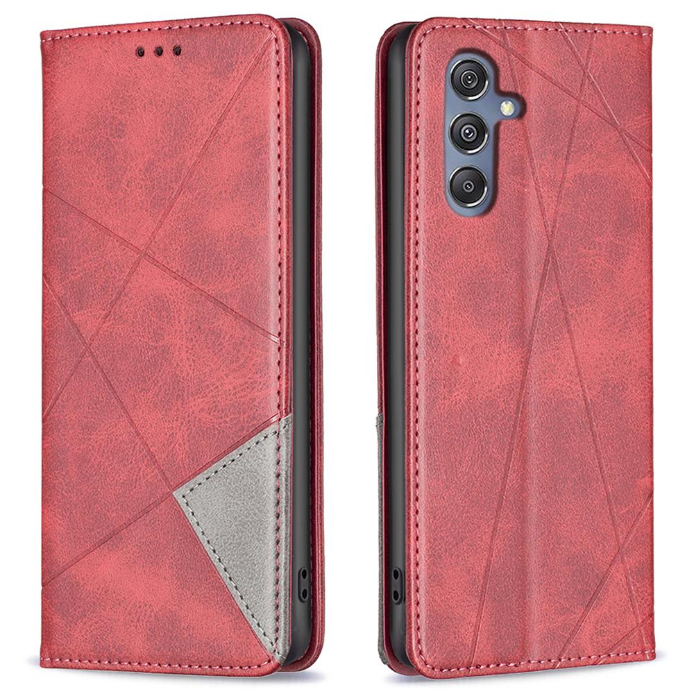 Для Samsung Galaxy F34 5G/M34 5G Подставка Флип-чехол из ПУ кожи с тиснением Линии Чехол для телефона со слотами для карт