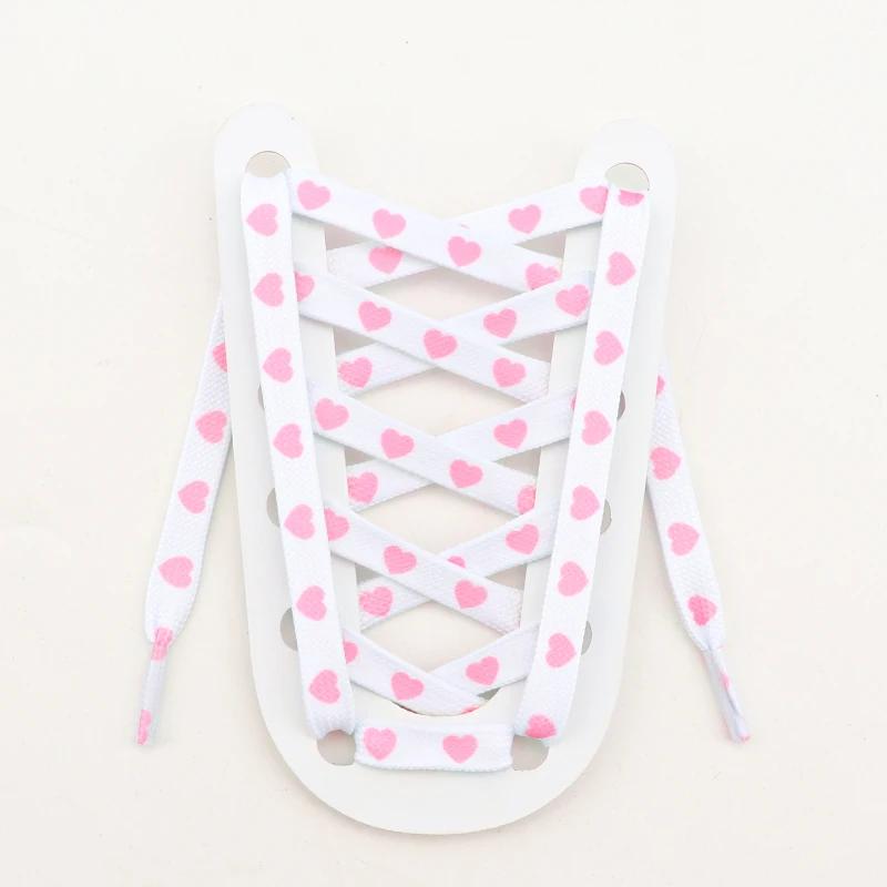 Плоские шнурки с сердечками для кроссовок, повседневные высокие холщовые шнурки для обуви для AF1/AJ1, женские мужские шнурки, аксессуары для обуви