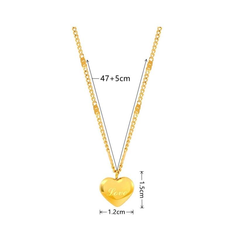 1 шт. Золотое ожерелье Ms Simple Fashion Peach Heart с гравировкой Love Collarbone Chain Праздничные подарки