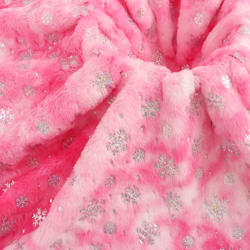 Ткань из бархата и плюша с мехом кролика Snowflake Tie-Dye для игрушек, багажа, обуви и шапок
