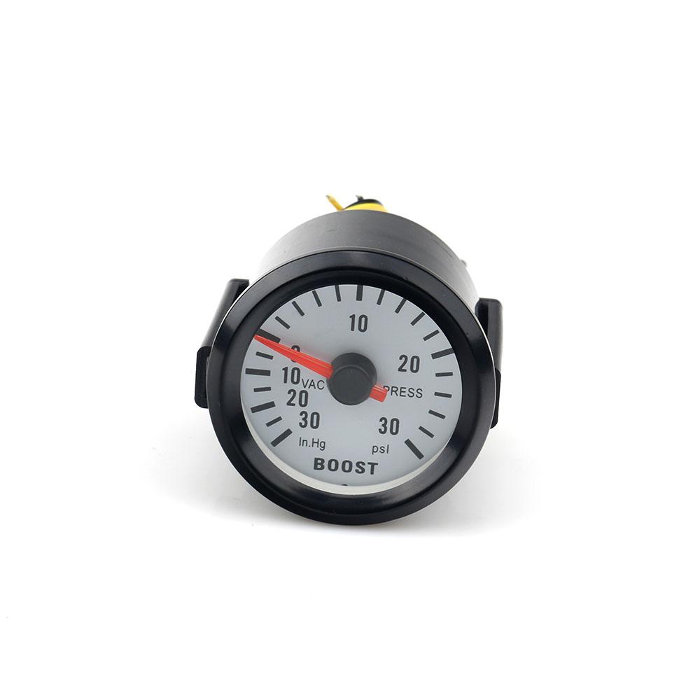 Car Gauge 52mm 2 Inch Turbo Boost Gauge -1~2 Bar / Vacuum Pressure Meter -30~30 PSI for Auto Blue Light Black Rim 12V