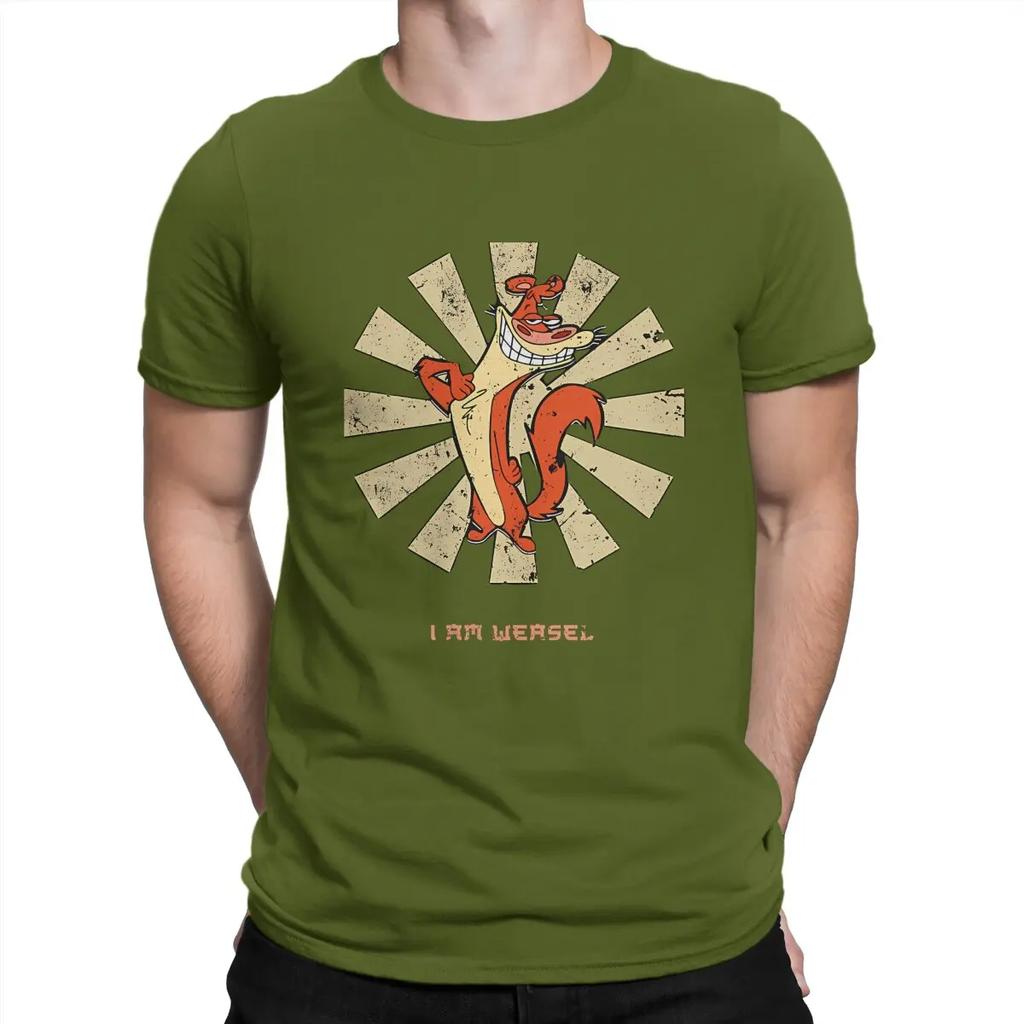 Cool T Shirt Men 100% Cotton Funny T-Shirts Crewneck I Am Weasel Cartoon Tees Short Sleeve Tops Gift Idea